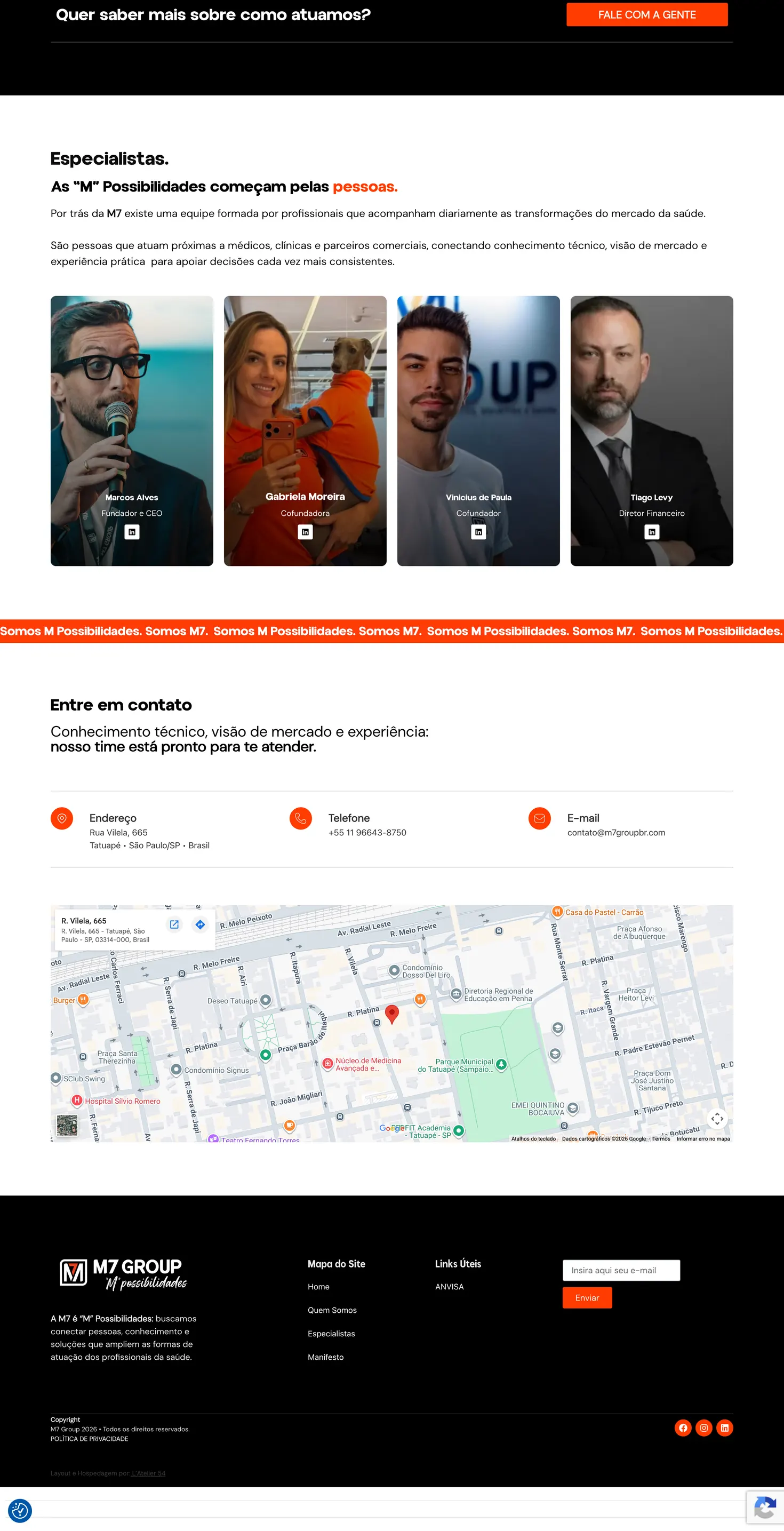Site da M7 Group criado pela L’Atelier 54: parte 3 de 3 da página inicial