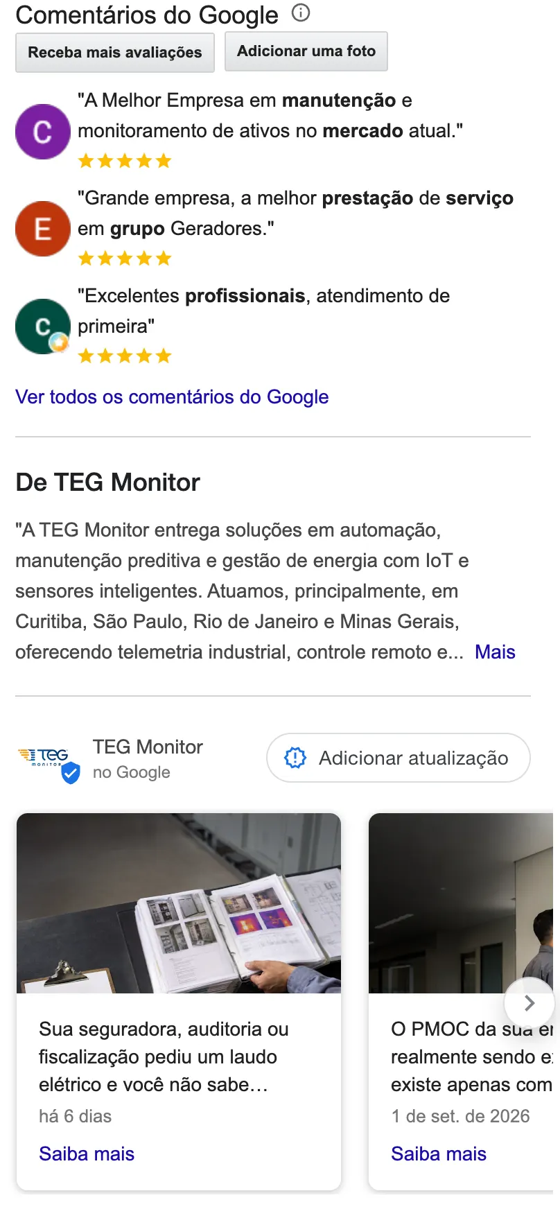 Perfil no Google