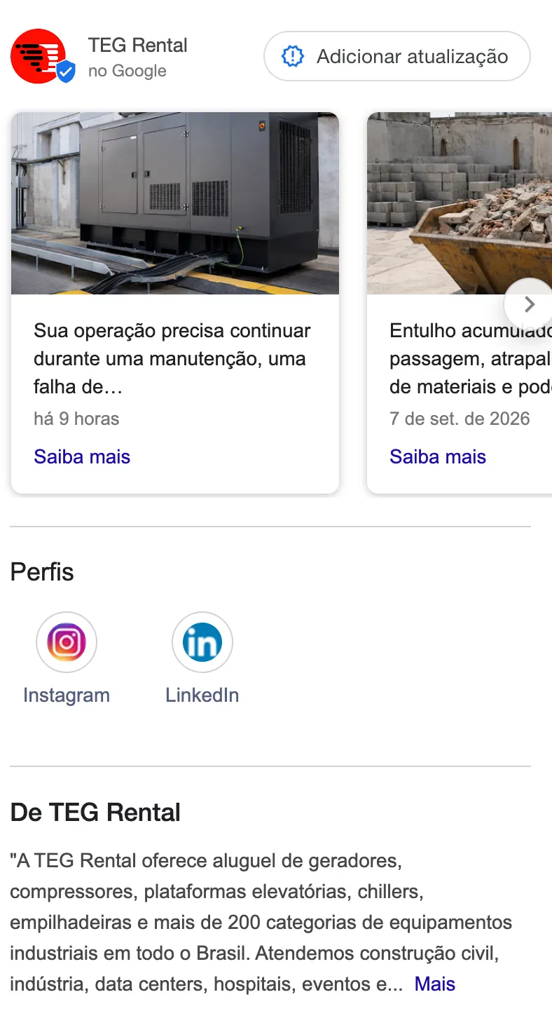 Perfil no Google